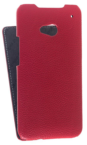    HTC One M7 Melkco Premium Leather Case - Limited Edition Jacka Type (Red/White LC)