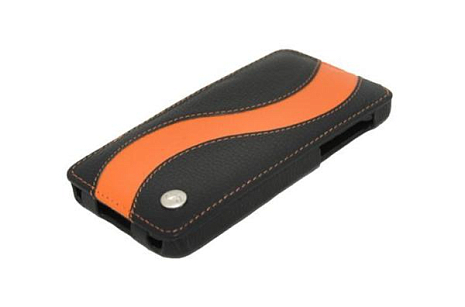    BlackBerry Z10 Melkco Premium Leather Case - Special Edition Jacka Type (Black/Orange LC)