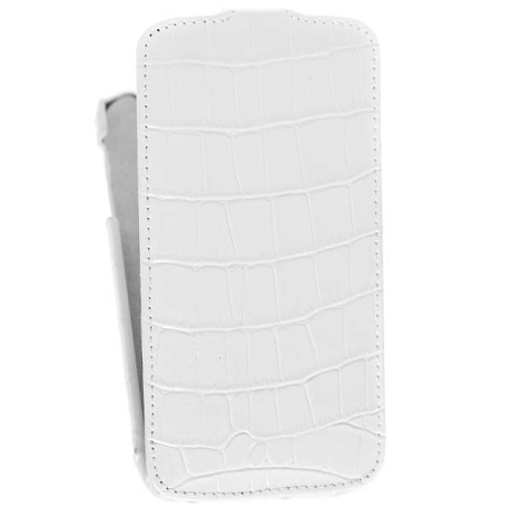    Samsung Galaxy S4 (i9500) Melkco Premium Leather Case - Jacka Type (Crocodile Print Pattern - White)