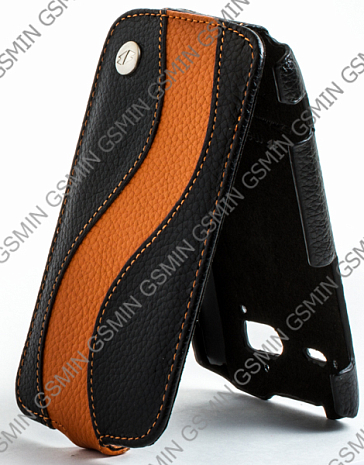    HTC Sensation / Sensation XE / Z710e / G14 Melkco Premium Leather Case - Special Edition Jacka Type (Black/Orange LC)