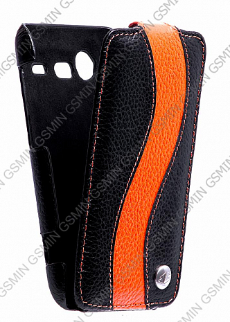    HTC Incredible S / G11 / S710d Melkco Leather Case - Special Edition Jacka Type (Black/Orange LC)