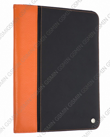   iPad 1 Melkco Leather case Limited Edition - Book Type (Black/Orange LC) Ver.3