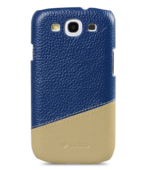 Кожаный чехол-накладка для Samsung Galaxy S3 (i9300) Melkco Premium Leather Snap Cover - Mix and Match D75 (Dark Blue LC / Khaki LC)