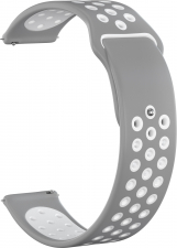 Ремешок силиконовый GSMIN Sport Edition 20 для Samsung Galaxy Watch 4 Classic 46мм (Серо-белый)