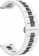 Ремешок керамический GSMIN Bias 22 для Elari KidPhone Fresh (Бело-серебристый)