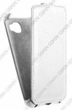 Кожаный чехол для Fly IQ 4411 Quad Energie 2 Gecko Case (Белый)