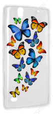 Чехол силиконовый для Sony Xperia C4 TPU (Прозрачный) (Дизайн 3)
