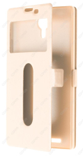 Чехол-книжка с магнитной застежкой для Lenovo K80M с окном (Золотой)