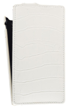 Кожаный чехол для Sony Xperia ZL / L35h Melkco Leather Case - Jacka Type (Crocodile Print Pattern - White)