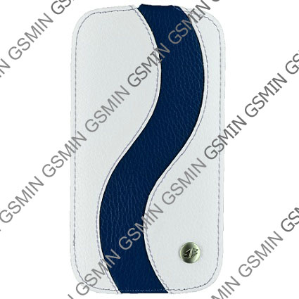 Кожаный чехол для Samsung Galaxy S3 (i9300) Melkco Premium Leather Case - Special Edition Jacka Type (White/Dark Blue LC)