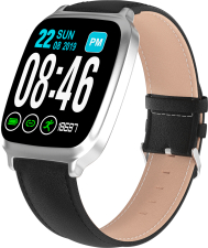 Часы GSMIN WP10 с измерением давления и пульса (Серый, натуральная кожа)