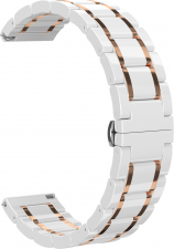 Ремешок керамический GSMIN Clew 22 для Elari KidPhone Fresh (Белый - розовое золото)