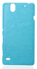 Кожаный чехол-накладка для Sony Xperia C4 Aksberry Slim Soft (Бирюзовый)