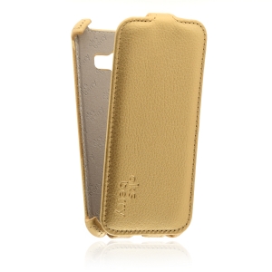 Кожаный чехол для Samsung Galaxy A3 (2017) Aksberry Protective Flip Case (Золотой)