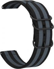Ремешок тканевый GSMIN Dim 22 для Elari KidPhone Fresh (Черно-серый)