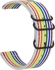 Ремешок тканевый GSMIN Dim 22 для Elari KidPhone Fresh (Бело-радужный)