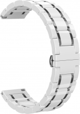 Ремешок керамический GSMIN Clew 22 для Elari KidPhone Fresh (Бело - серебристый)