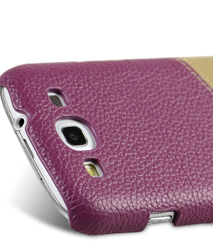 Кожаный чехол-накладка для Samsung Galaxy S3 (i9300) Melkco Premium Leather Snap Cover - Mix and Match D78 (Purple LC / Khaki LC)