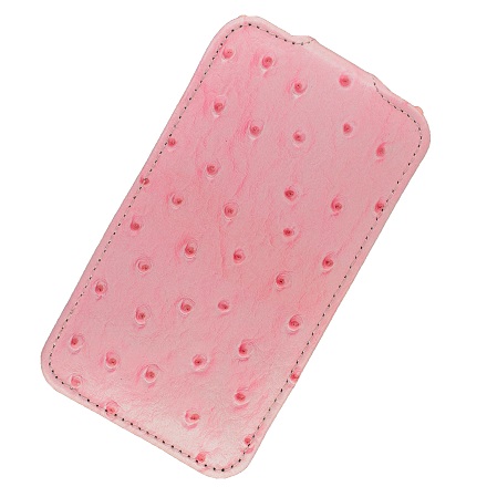 Кожаный чехол для Apple iPhone 3G/3Gs Melkco Leather Case - Jacka Type (Ostrich Print Pattern - Pink)