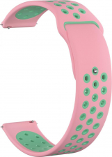 Ремешок силиконовый GSMIN Sport Edition 22 для Elari KidPhone Fresh (Розово-зеленый)
