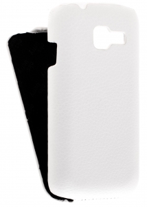 Кожаный чехол для Samsung S7262 Galaxy Star Plus Aksberry Protective Flip Case (Белый) (Дизайн 171)