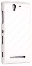 Кожаный чехол-накладка для Sony Xperia C3 Aksberry Slim Soft (Белый)