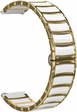 Ремешок керамический GSMIN Camo 20 для Samsung Galaxy Watch 4 Classic 46мм (Золотисто - белый)