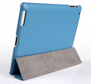 Кожаный чехол для iPad 2/3 и iPad 4 Jison Smart Leather Case (Голубой)