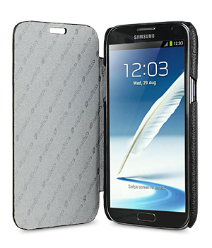 Кожаный чехол для Samsung Galaxy Note 2 (N7100) Melkco Premium Leather Case - Face Cover Book Type (Black LC) Ver.2