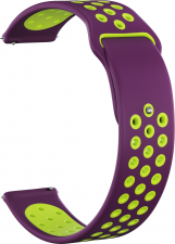 Ремешок силиконовый GSMIN Sport Edition 22 для Elari KidPhone Fresh (Фиолетово-зеленый)