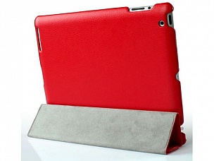 Кожаный чехол для iPad 2/3 и iPad 4 Jison Smart Leather Case (Красный)
