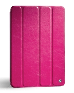 Кожаный чехол для iPad 2/3 и iPad 4 Hoco Crystal Leather Case (Малиновый)