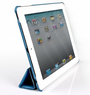 Кожаный чехол для iPad 2/3 и iPad 4 Jison Smart Leather Case (Голубой)