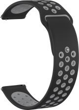 Ремешок силиконовый GSMIN Sport Edition 20 для Samsung Galaxy Watch 4 Classic 46мм (Черно-серый)