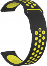 Ремешок силиконовый GSMIN Sport Edition 22 для Elari KidPhone Fresh (Черно-желтый)