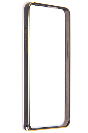 Бампер для Samsung Galaxy Grand Prime G530H металлический (Черно-золотой)