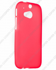 Чехол силиконовый для HTC One 2 M8 (Матовый Красный)