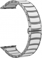 Ремешок стальной GSMIN Camo для Apple Watch Series 7 41mm (Серебристо - белый)