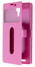 Чехол-книжка с магнитной застежкой для Lenovo K80M с окном (Малиновый)