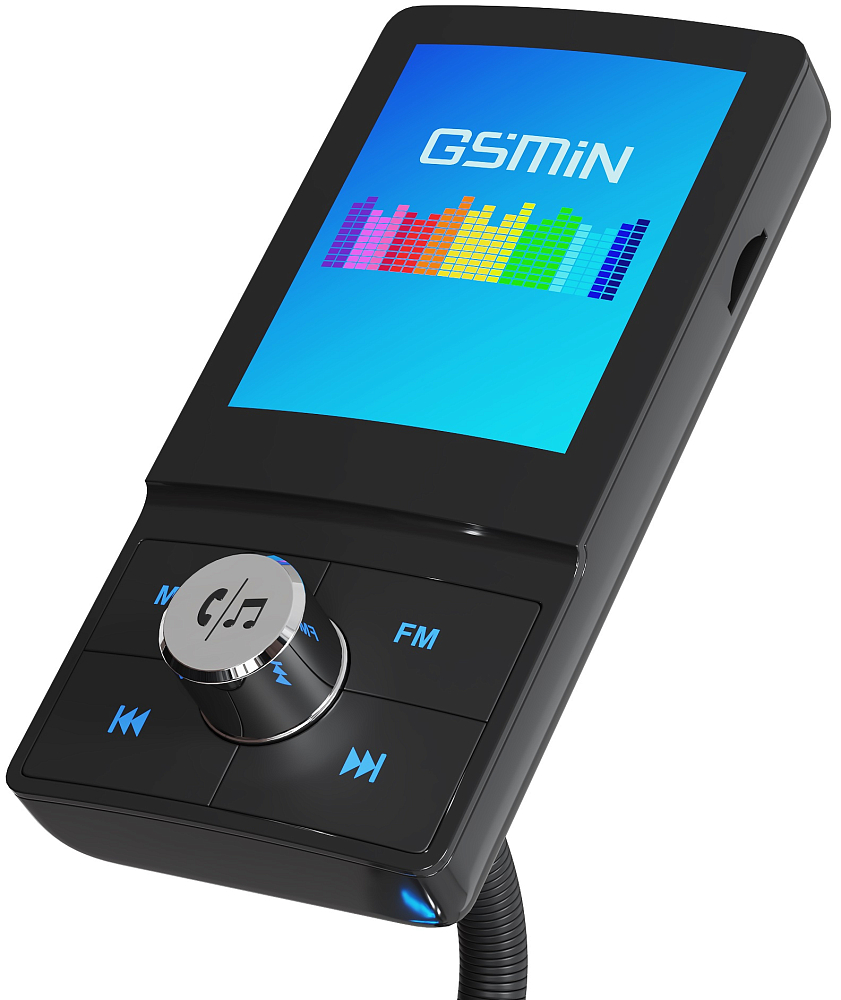 Купить fm трансмиттер модулятор bluetooth handsfree gsmin bc43 (быстрая  зарядка qc 3.0 + usb, micro sd, bt 5.0, aux порт) громкая связь в авто  (черный) по низкой цене с доставкой | GSMIN