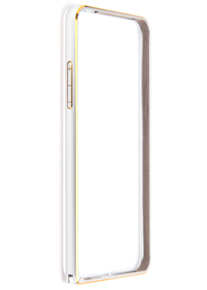 Бампер для Samsung Galaxy Grand Prime G530H металлический (Серебряно-золотой)