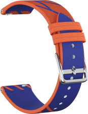 Ремешок кожаный GSMIN Atlas 22 для Amazfit GTR 3 Pro (Сине-оранжевый)