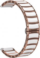 Ремешок керамический GSMIN Camo 22 для Elari KidPhone Fresh (Розовое золото - белый)