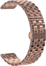 Ремешок стальной GSMIN Arched 22 для Amazfit GTR 3 Pro (Розовое золото)