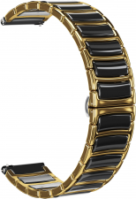 Ремешок керамический GSMIN Camo 20 для Samsung Galaxy Watch 4 Classic 46мм (Золотисто - черный)