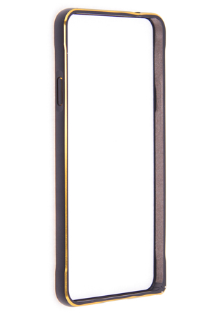 Бампер для Samsung Galaxy Alpha (G850F) металлический (Черно-золотой)