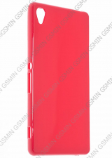 Чехол силиконовый для Sony Xperia Z3 TPU Глянцевый (Красный)
