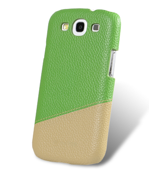Кожаный чехол-накладка для Samsung Galaxy S3 (i9300) Melkco Premium Leather Snap Cover - Mix and Match D74 (Green LC / Khaki LC)