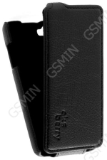 Кожаный чехол для Fly IQ 4409 Era Life 4 Quad Aksberry Protective Flip Case (Черный)