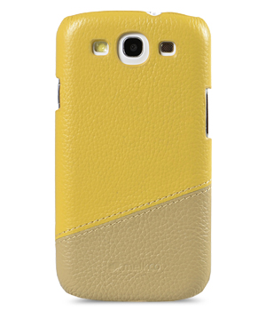 Кожаный чехол-накладка для Samsung Galaxy S3 (i9300) Melkco Premium Leather Snap Cover - Mix and Match D76 (Yellow LC / Khaki LC)